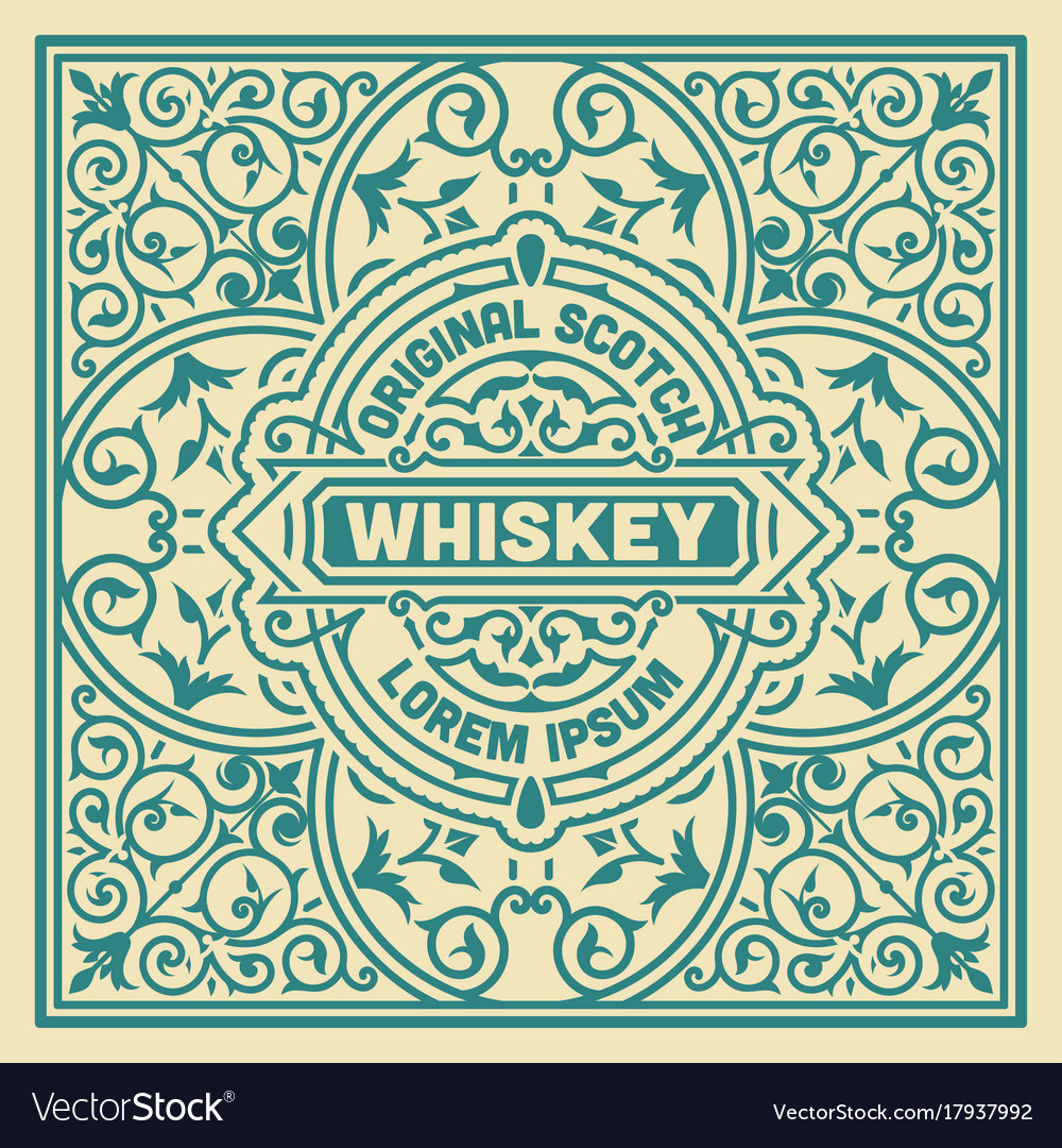 Vintage label design for whiskey Royalty Free Vector Image