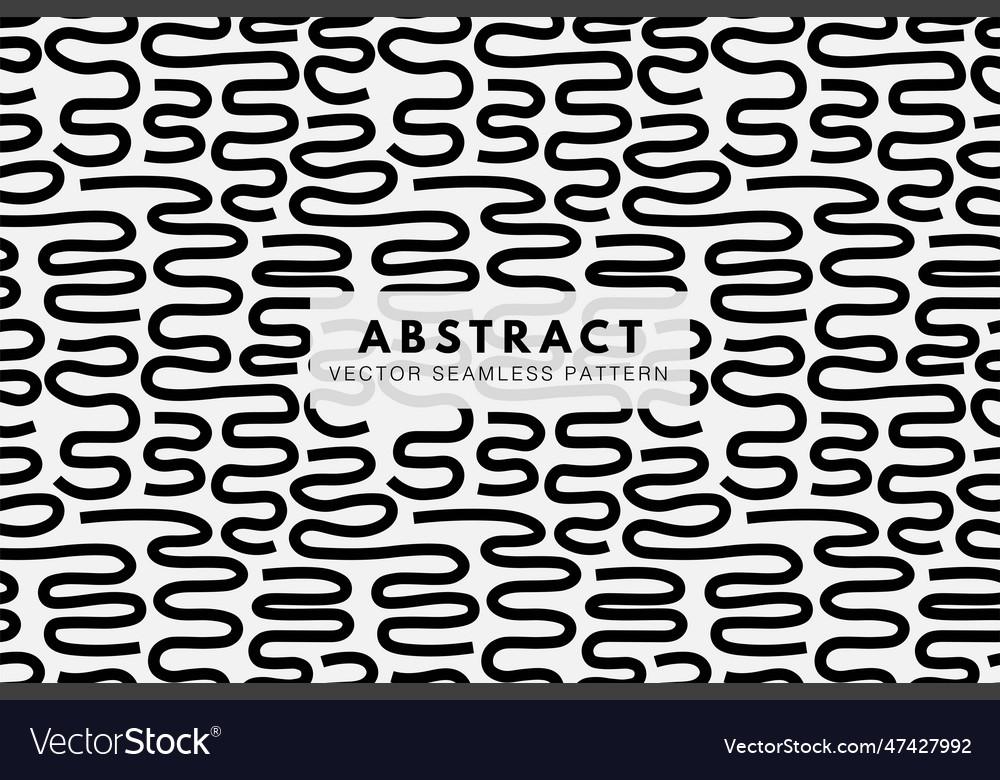 Wavy lines black shape seamless pattern