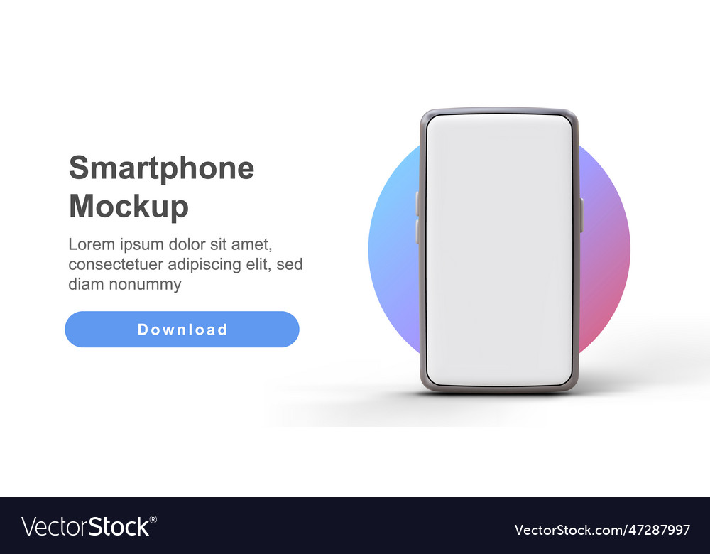 3d smartphone with empty screen touchscreen