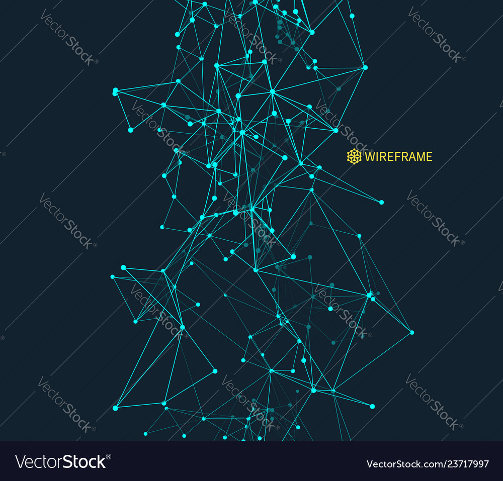 Abstract science technology background 3d grid Vector Image Abstract science technology background 3d grid