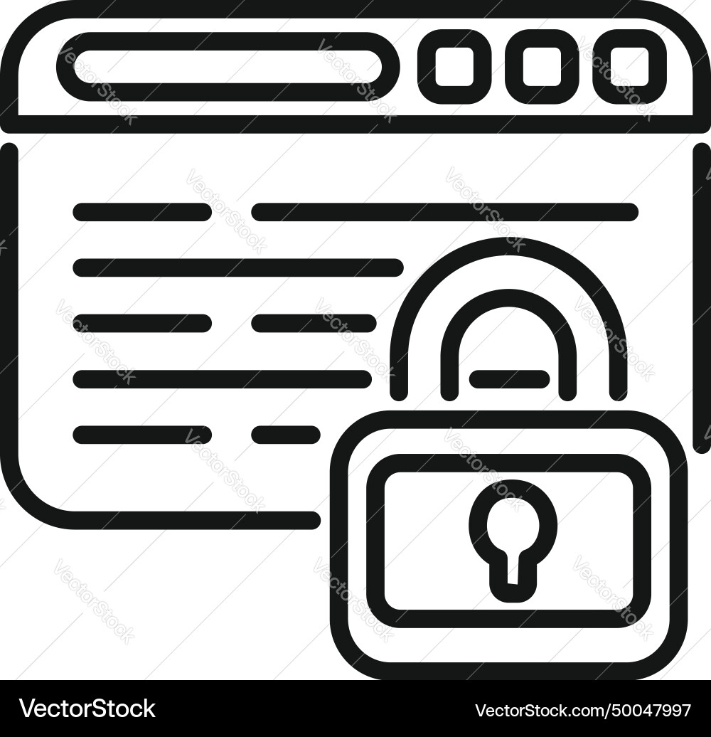 Access process icon outline fire laptop Royalty Free Vector