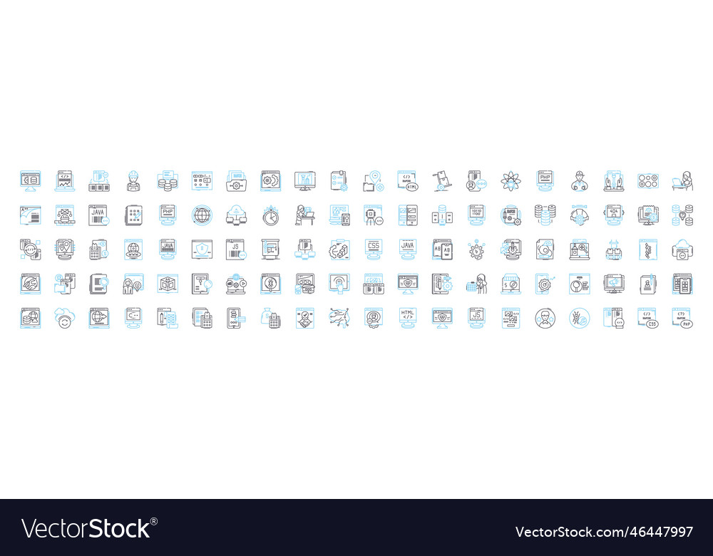 Agile management line icons set Vector Image Agile management line icons set
