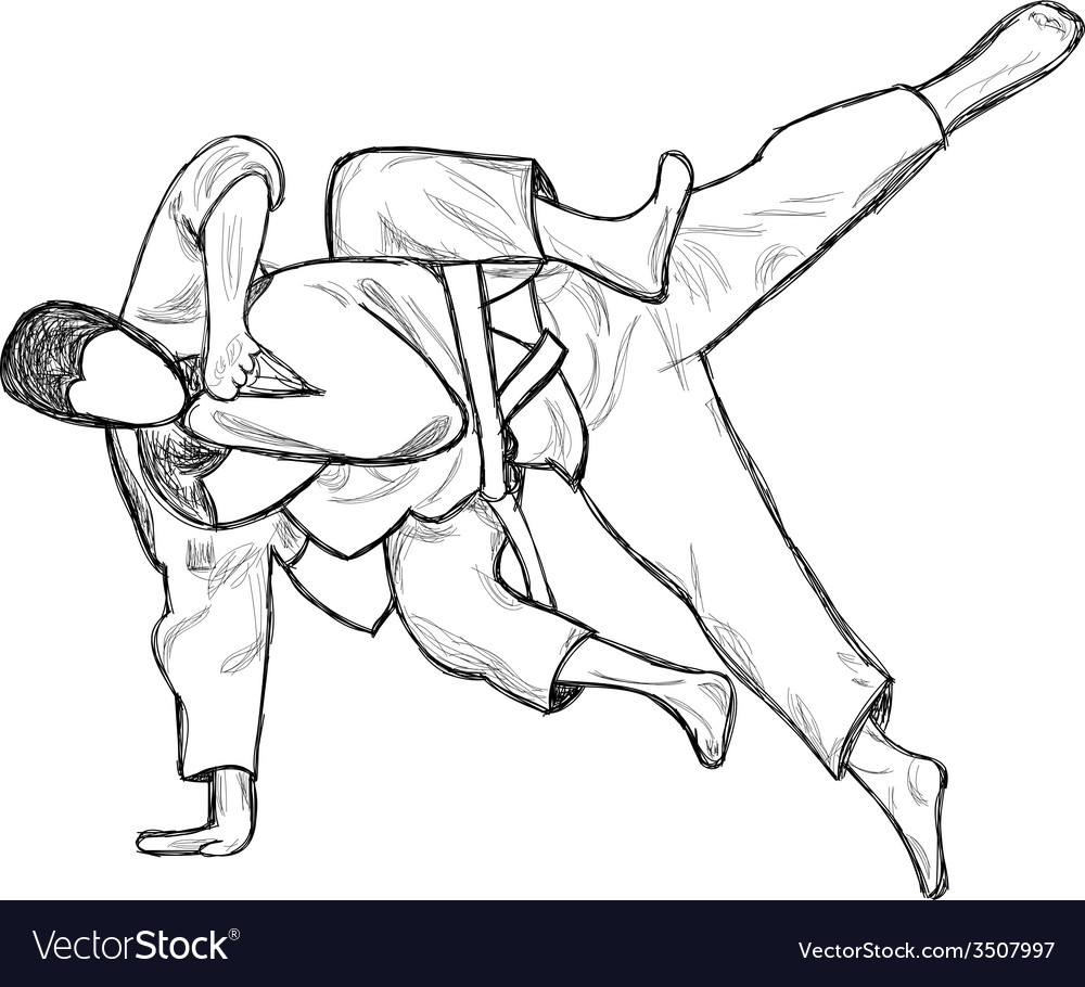 An hand drawn from series Martial Arts JUDO Vector Image