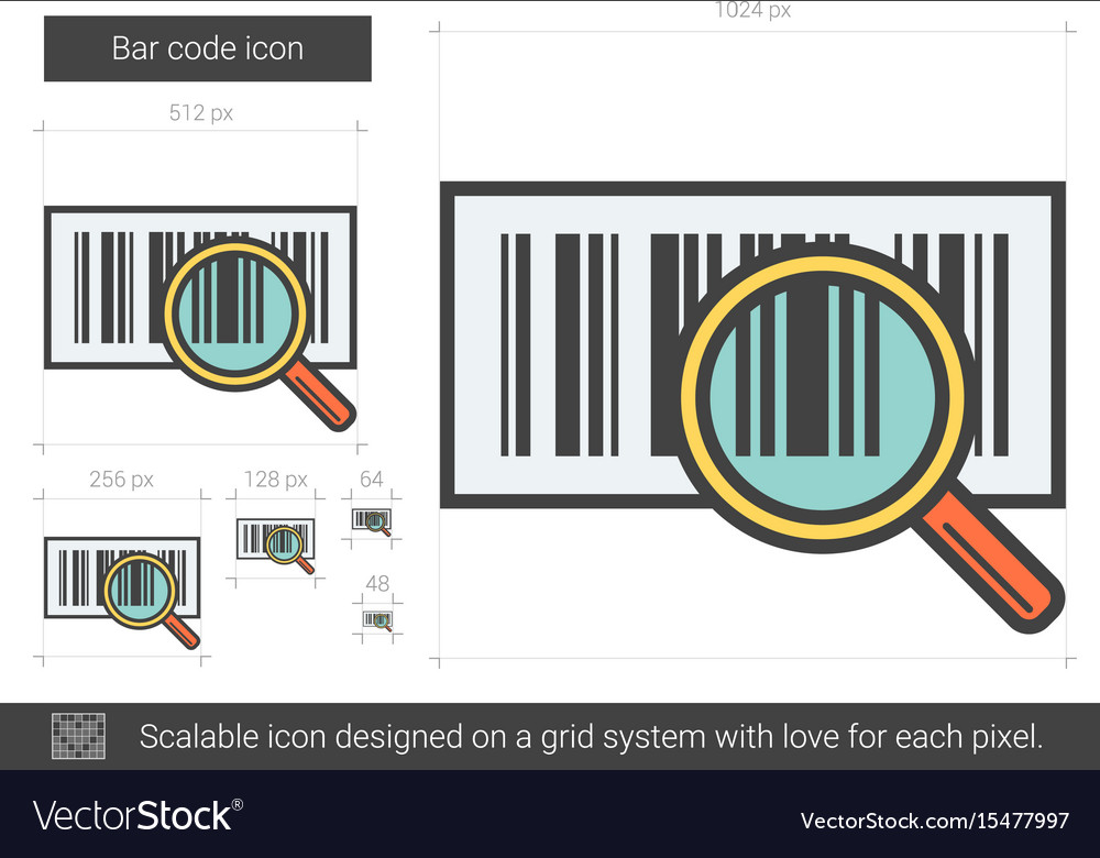 Bar code line icon