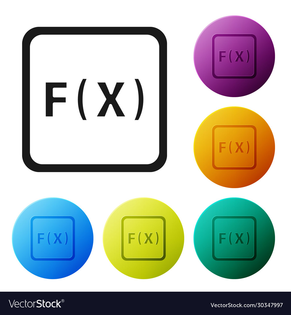 Black function mathematical symbol icon isolated vector image Black function mathematical symbol icon isolated