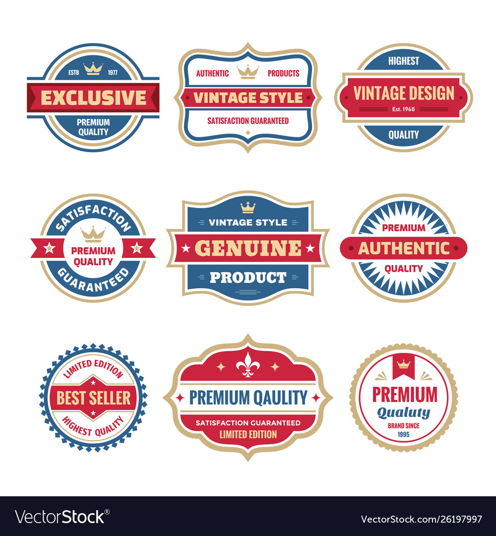 Business Badges Set im Retro Design Stil