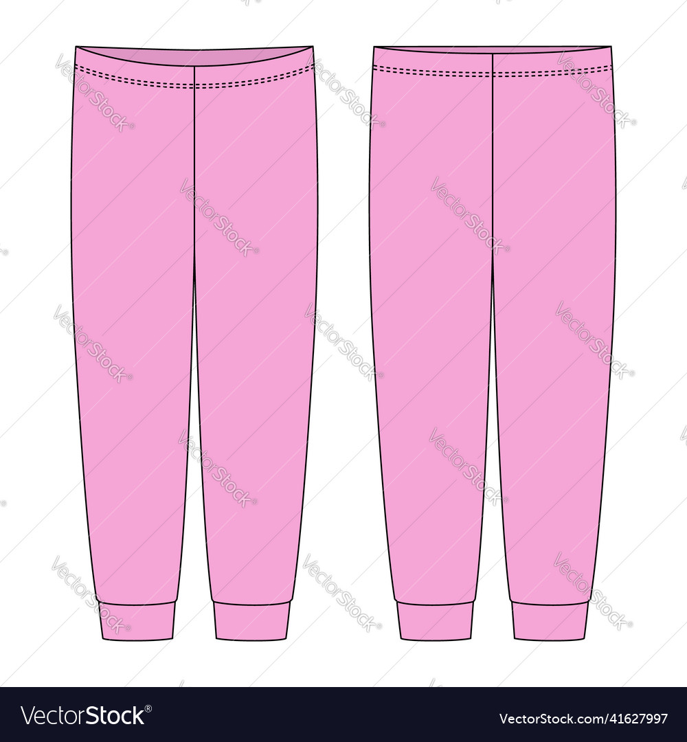 Kinder pajamas Hose technische Skizze rosa