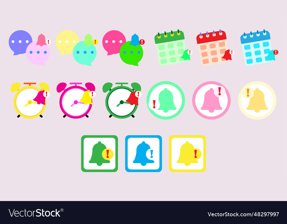 Collection icon different types of reminders