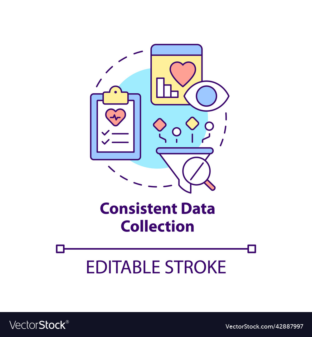 Consistent data collection concept icon vector image Consistent data collection concept icon