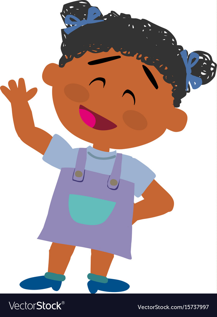 Cute Black Girl Cartoon Character