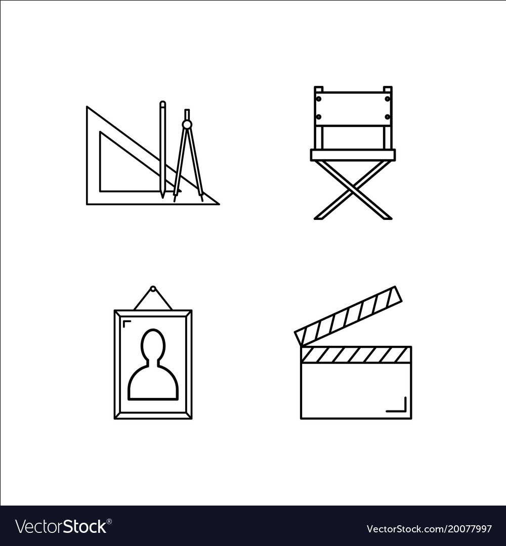 Design and studio simple linear icon setsimple