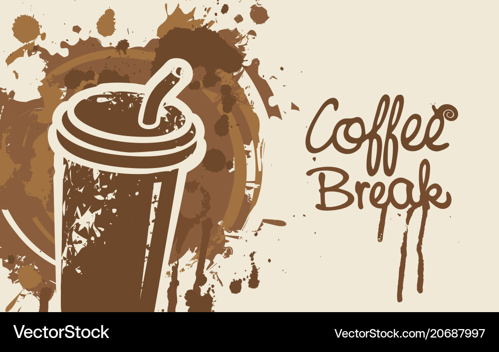 Disposable paper coffee cup with stains and spots Vector Image