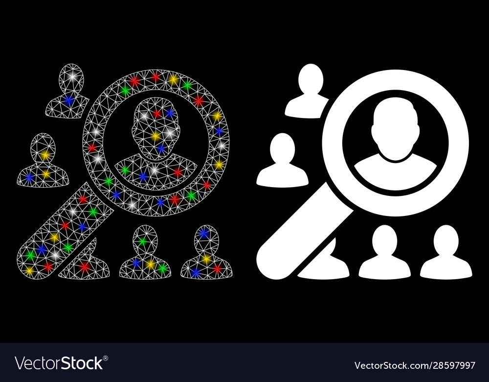 Flare mesh 2d find user icon with spots vector image Flare mesh 2d find user icon with spots