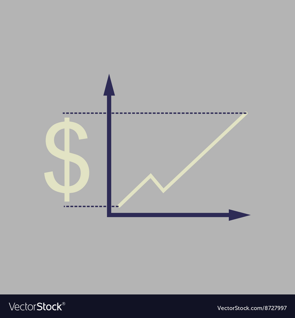Flat web icon on stylish background money graph