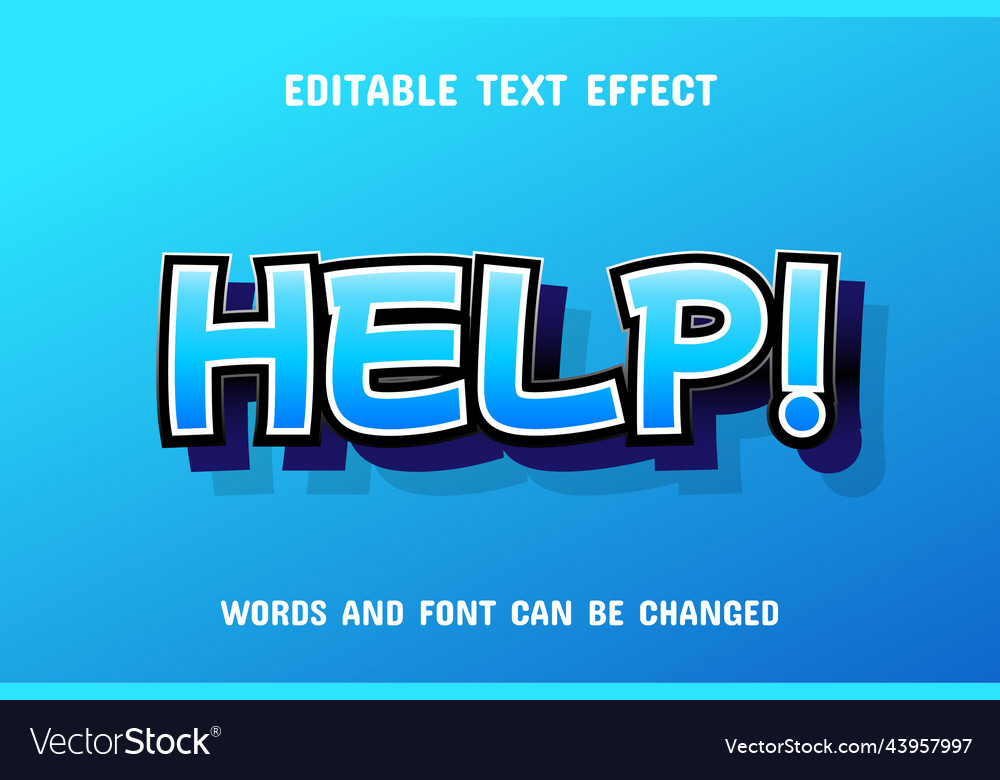 Help text - editable gradient effect vector image Help text - editable gradient effect