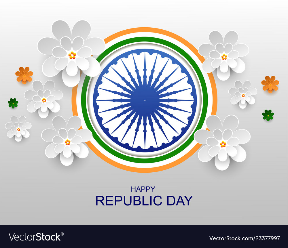 India happy republic day greeting card paper Vector Image