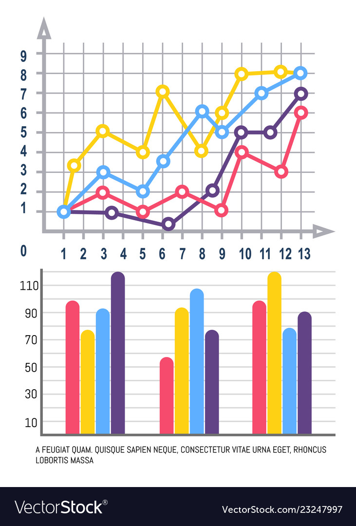 Infographics with curves lines scheme scale vector image Infographics with curves lines scheme scale