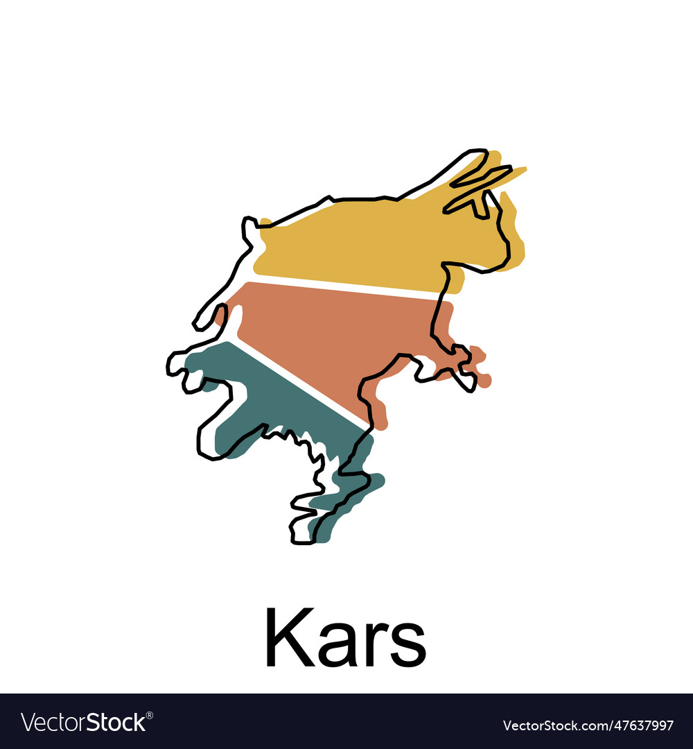 Map of kars province of turkey design turkey Vector Image