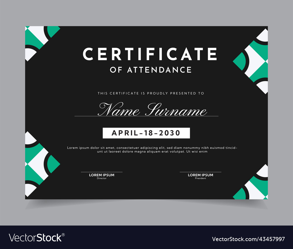Modern certificate template design layout vector image Modern certificate template design layout