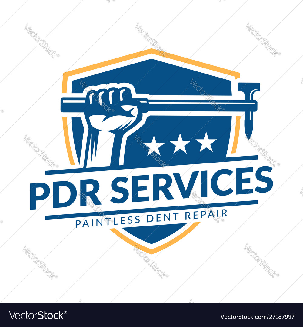 Paintless dent repair logo pdr service logo Vector Image