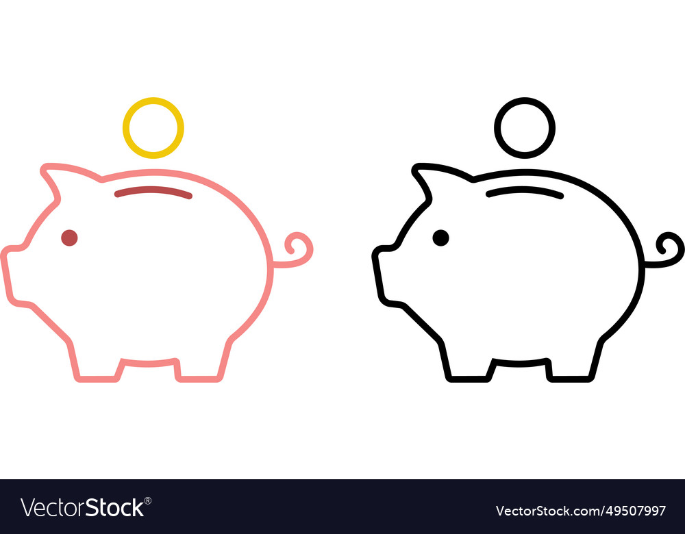 Piggy bank icons set saving money icon