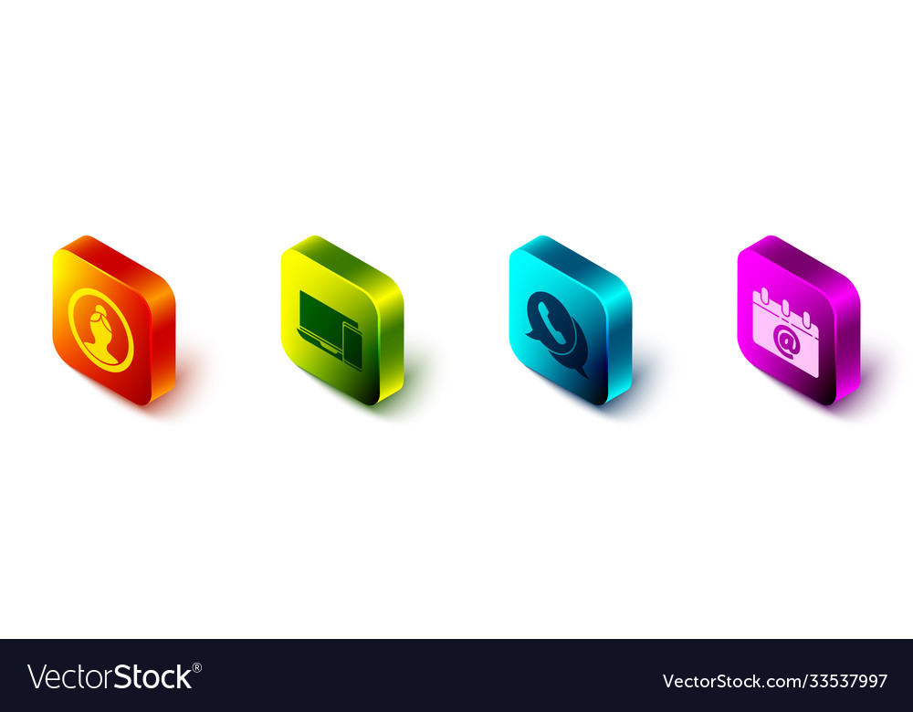 Set isometric create account screen monitor vector image Set isometric create account screen monitor