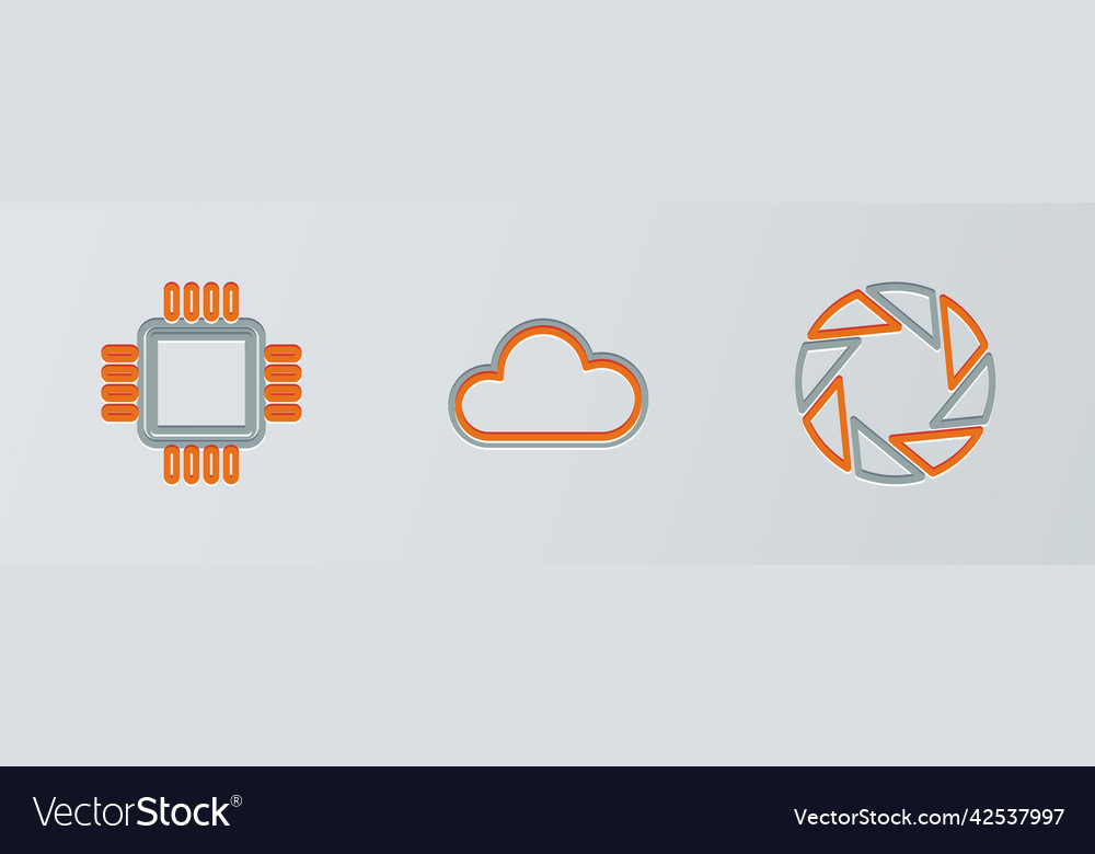 Set Line Kamera Shutter Prozessor mit cpu Vector Image Set Line Kamera Shutter Prozessor mit cpu