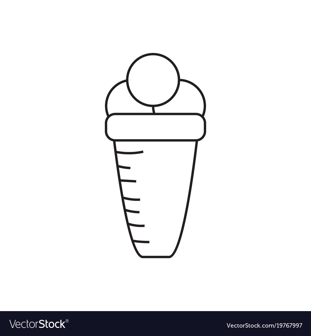 Simple linear icon of ice cream a drawing without