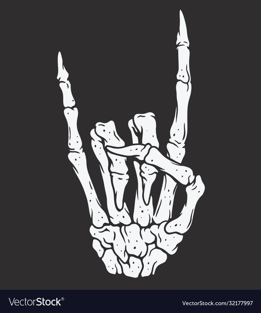 Rock Skull Hand Svg Rock And Roll Hand Sign Png Skull Rock Hand | My ...