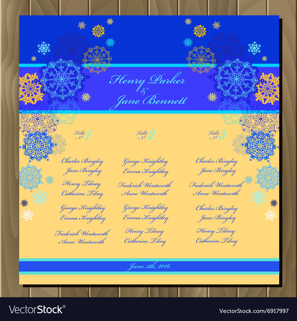 Table guest list background with winter