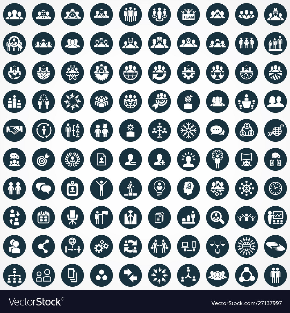 Teamwork 100 icons universal set for web and ui