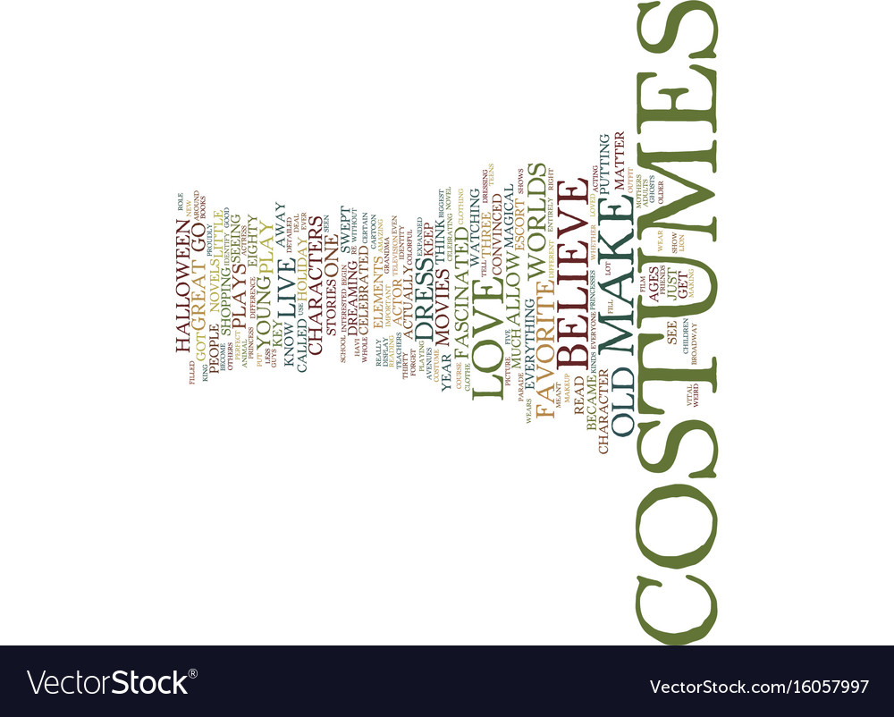 the magic of costumes text background word cloud costume word
