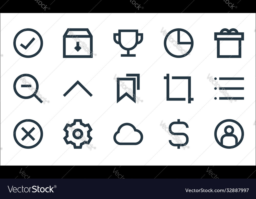 User interface line icons linear set quality vector image User interface line icons linear set quality