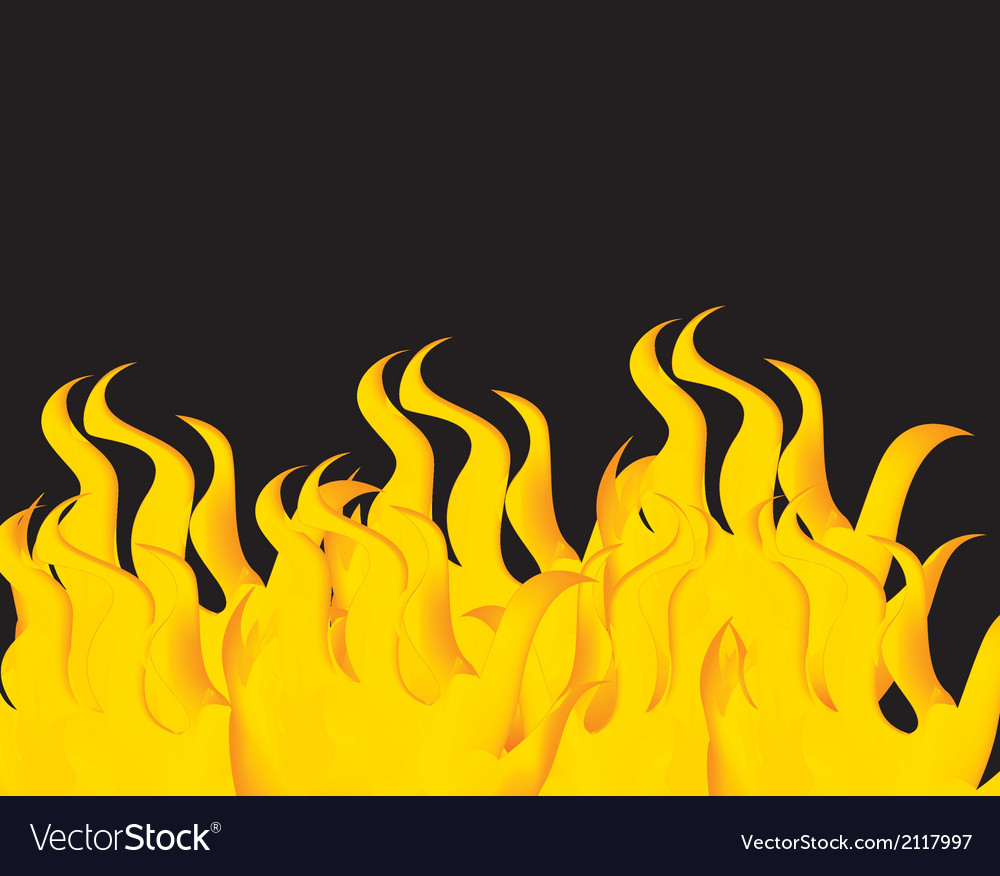 Yellow fire over black background