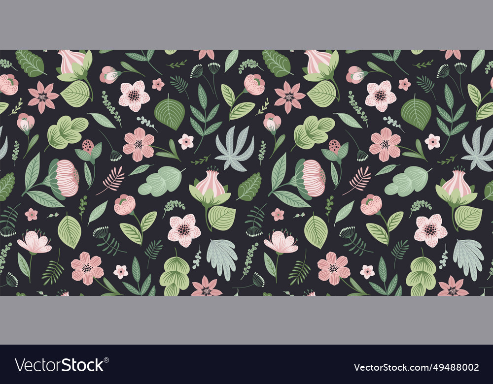 Abstract gentle seamless pattern with leaves vector image Abstract gentle seamless pattern with leaves