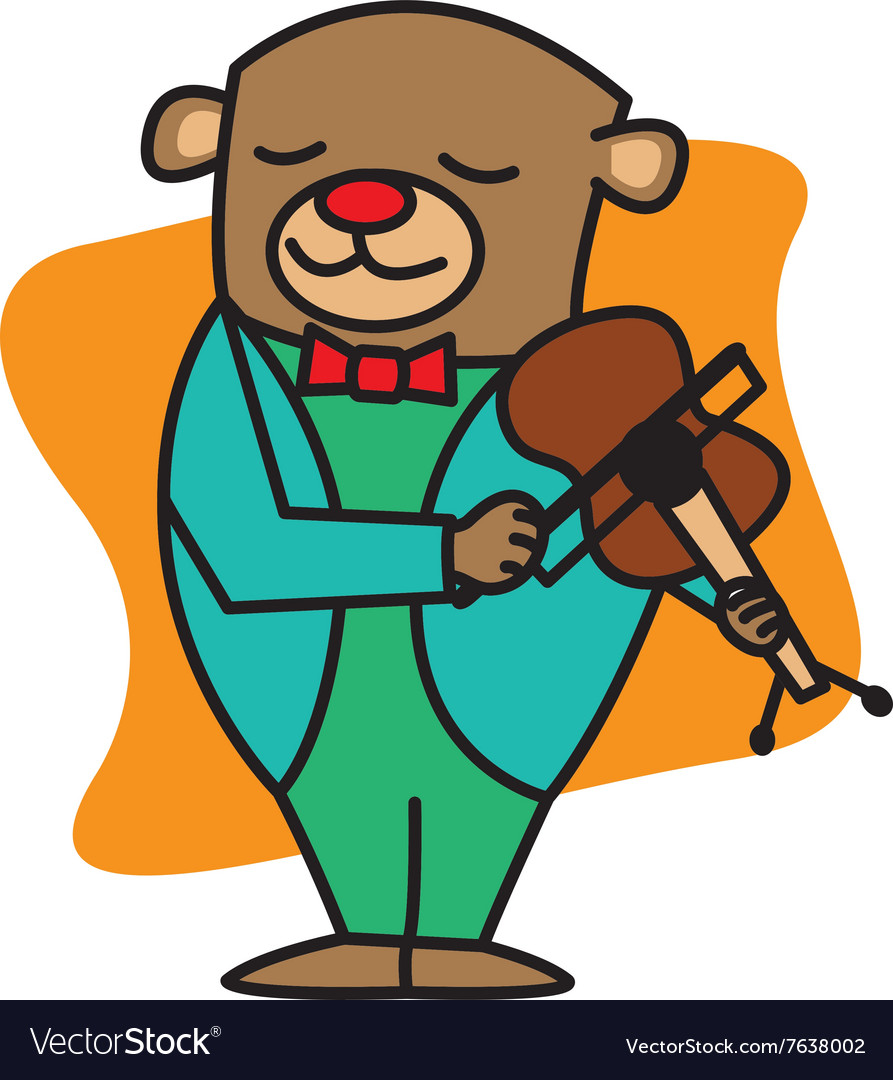 Bear playing violin