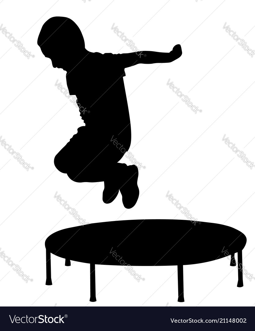 Boy Jump Out From Trampoline Silhouette Royalty Free Vector Boy Jump Out From Trampoline Silhouette Vector Image