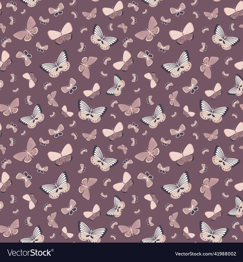 Butterfly seamless repeat pattern design vector image Butterfly seamless repeat pattern design