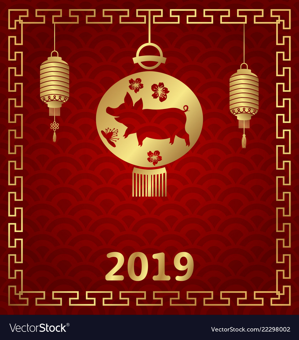 Chinese background for happy new year 2019 zodiac