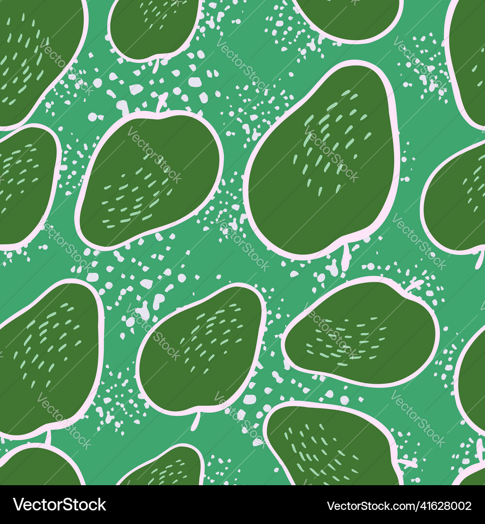 Creative apple seamless pattern in doodle style Vector Image