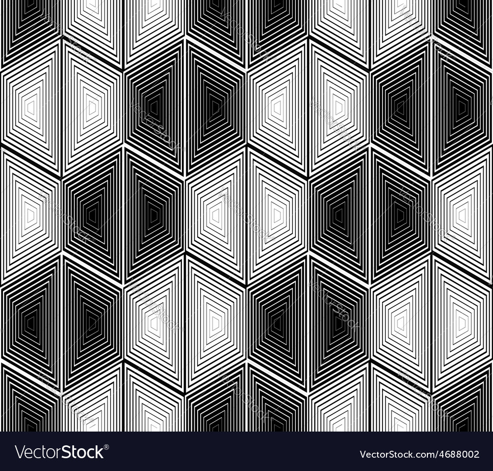 Design seamless monochrome hexagon pattern