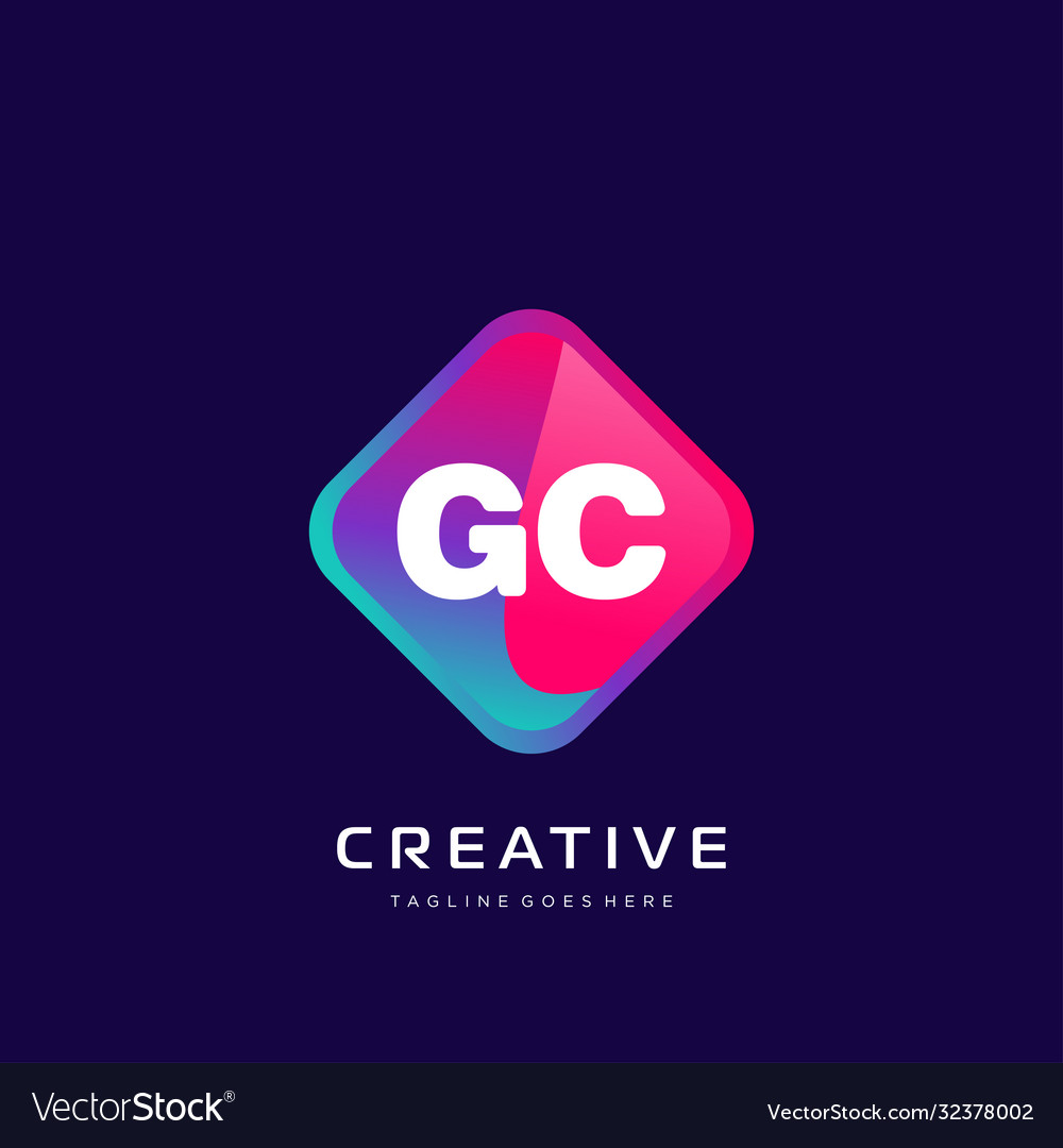 Gc initial logo with colorful template vector image Gc initial logo with colorful template