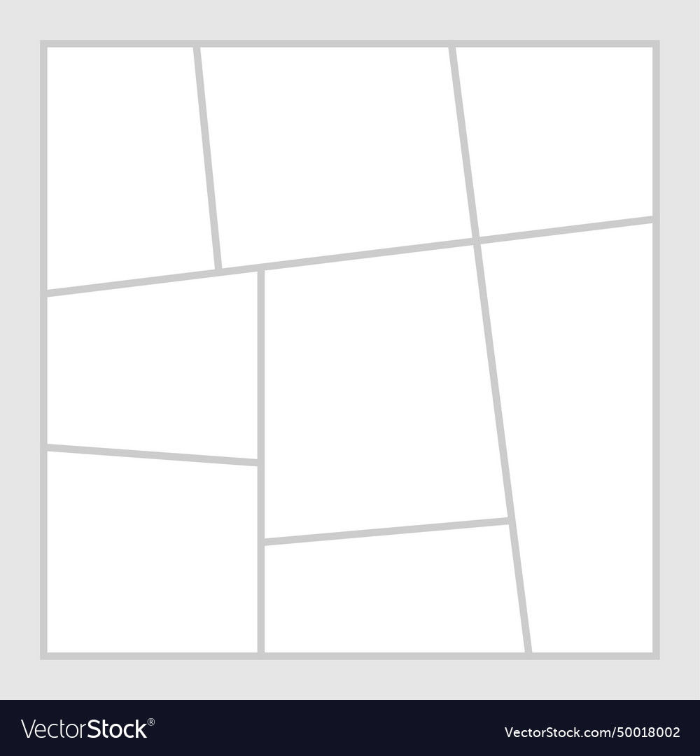 Grid empty photo frame template organize gallery