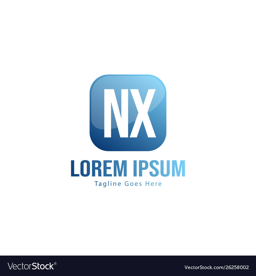 Initial nx logo template with modern frame Vector Image Initial nx logo template with modern frame