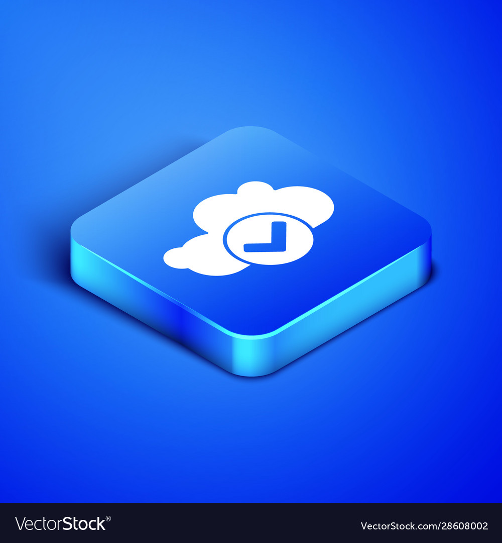 Isometric cloud with check mark icon isolated
