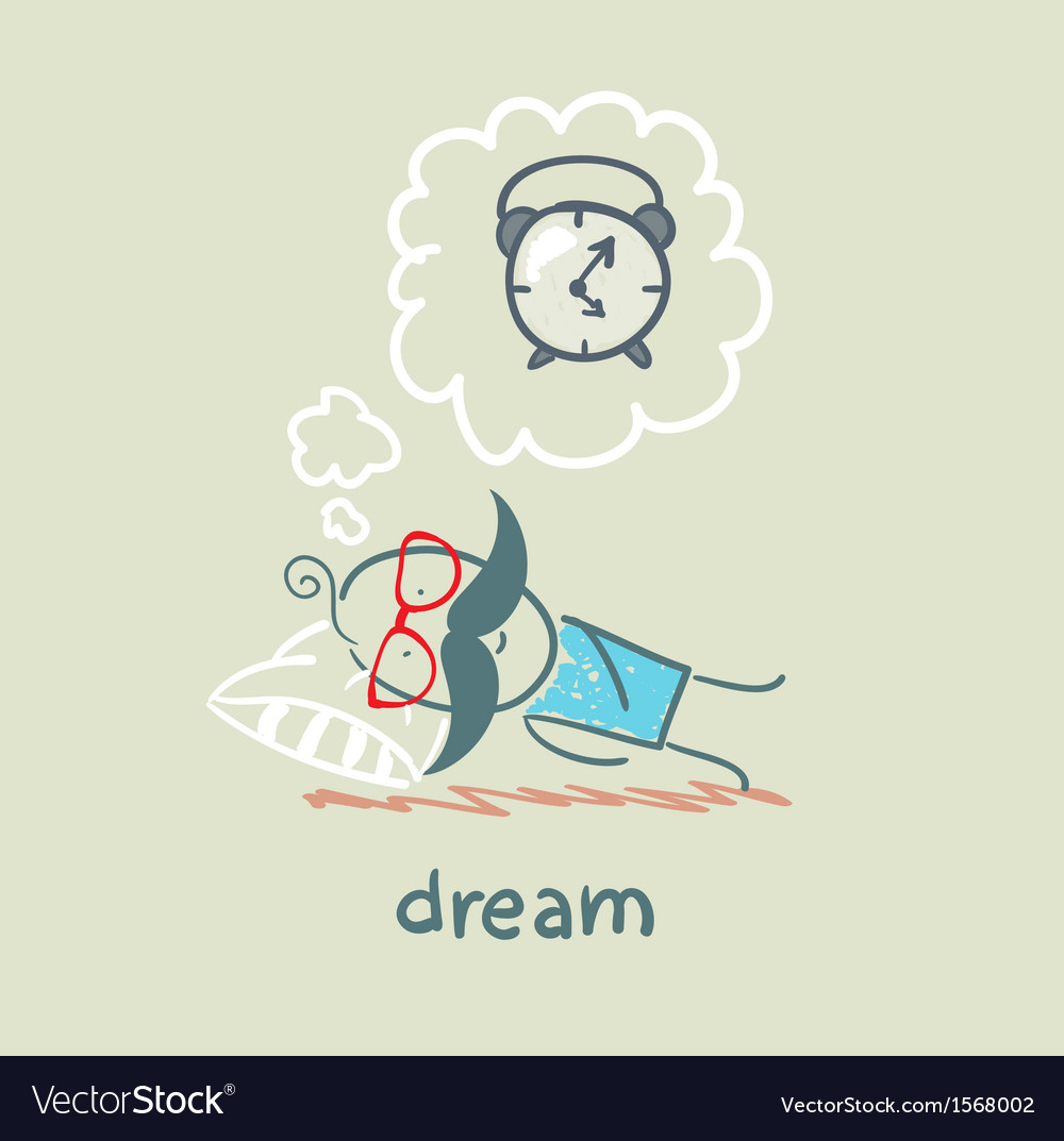 Man dreams to the clock