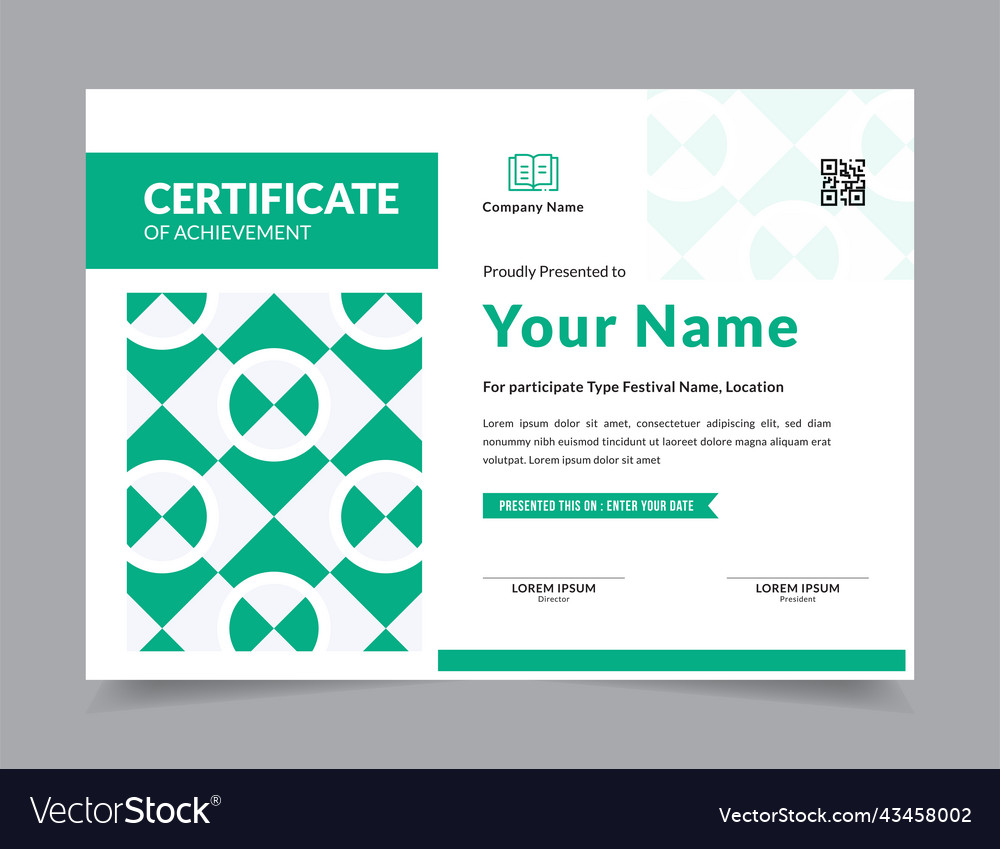 Modern certificate template design layout vector image Modern certificate template design layout