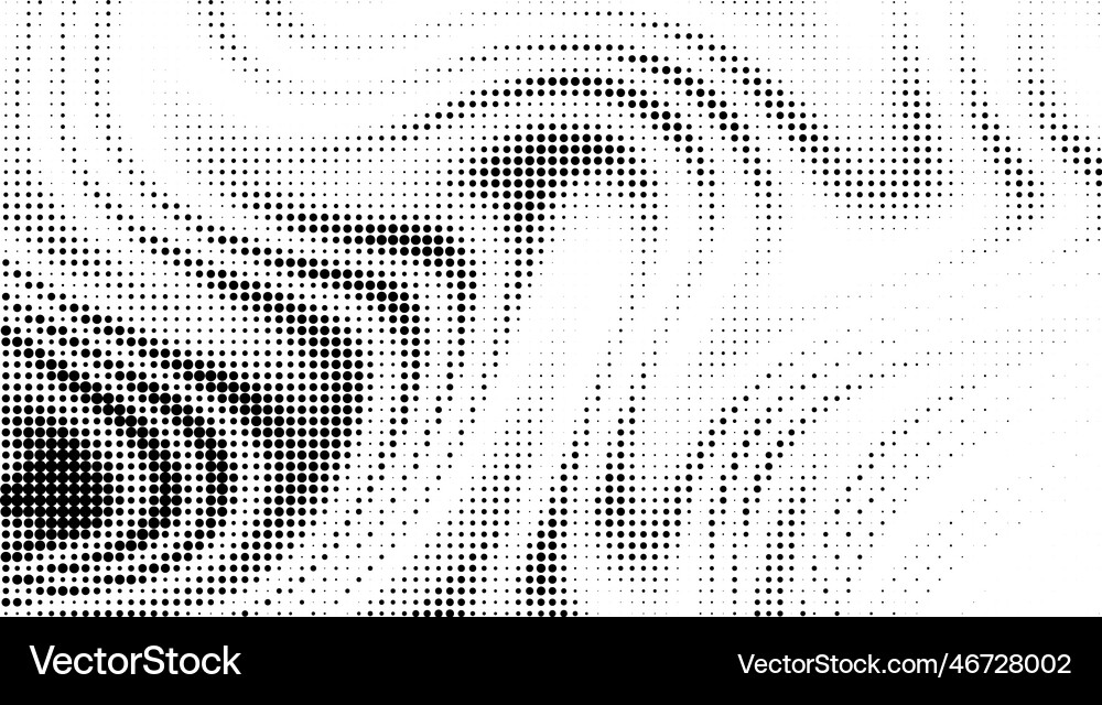 Monochrome gradient halftone dots background Vector Image