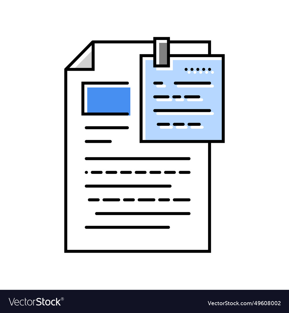 Proofreading text technical writer color icon vector image Proofreading text technical writer color icon