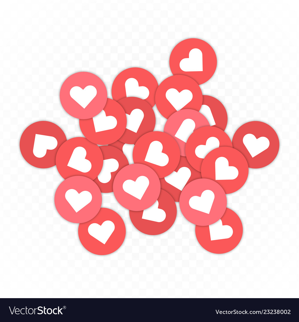 Red like icons background vector image Red like icons background